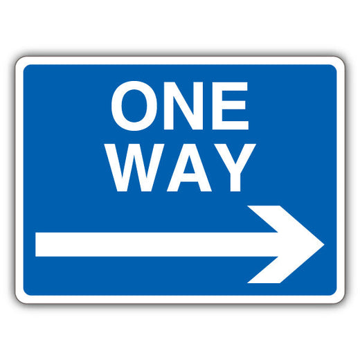 One way sign with arrow pointing right
