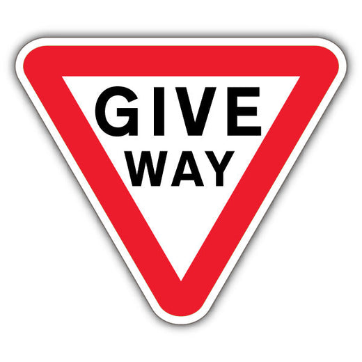 Give way sign – inverted red triangle