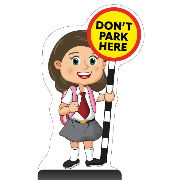 School Kid Cut Out Pavement Sign – Mollie – Don't Park Here