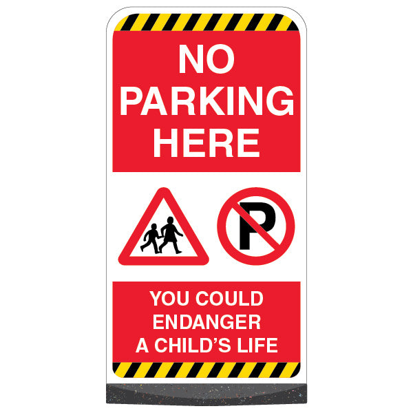 No Parking Here You Could Endanger A Child's Life – Red
