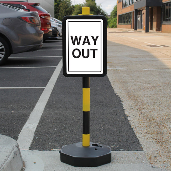 Temporary Signpost – WAY OUT