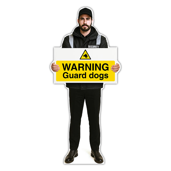 Life-Size Security Guard Sign – Peter – Warning Guard Dogs