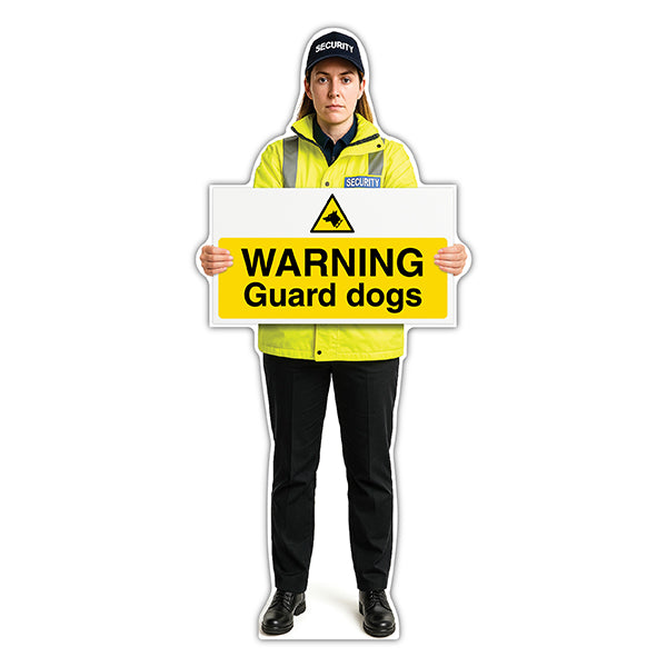 Life-Size Security Guard Sign – Lara – Warning Guard Dogs