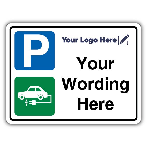 Dual Symbol Parking & EV Charging Large Landscape – Add Your Logo