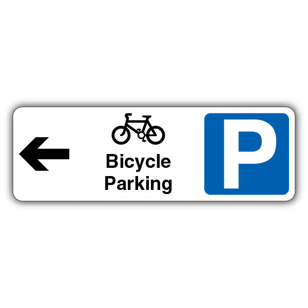 Bicycle Parking – Black Bicycle/Mandatory Parking – Arrow Left