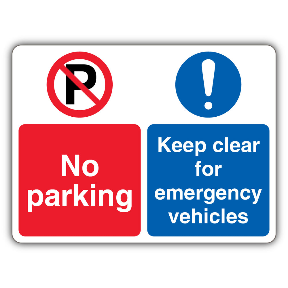 No Parking Emergency Vehicles – No Parking/Mandatory Exclamation