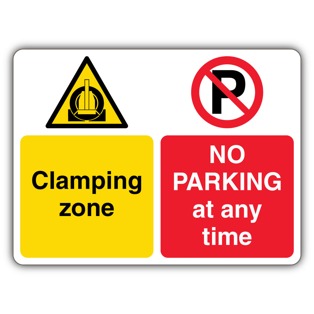 No Parking At Any Time Clamping Zone – Dual Symbol