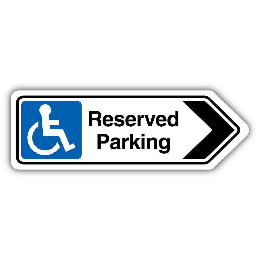 Reserved Parking Arrow Right – Shaped Sign