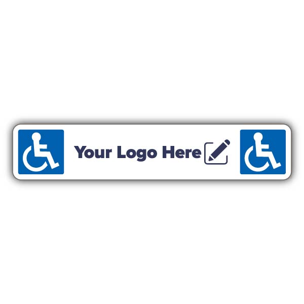 Dual Symbol Disabled Parking Kerb Sign – Add Your Logo