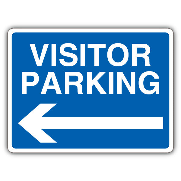 Visitor Parking – Blue Arrow Left