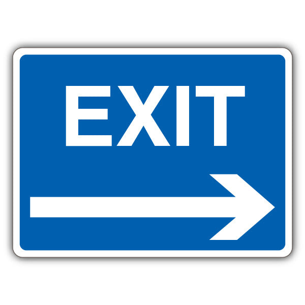 Exit – Blue Arrow Right