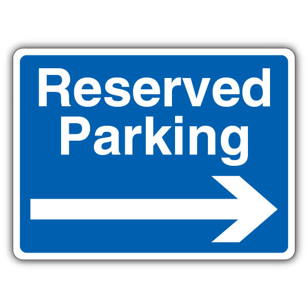 Reserved Parking – Blue Arrow Right