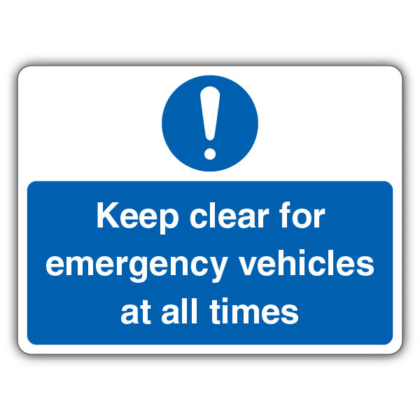 Keep Clear For Emergency Vehicles At All Times – Exclamation Point