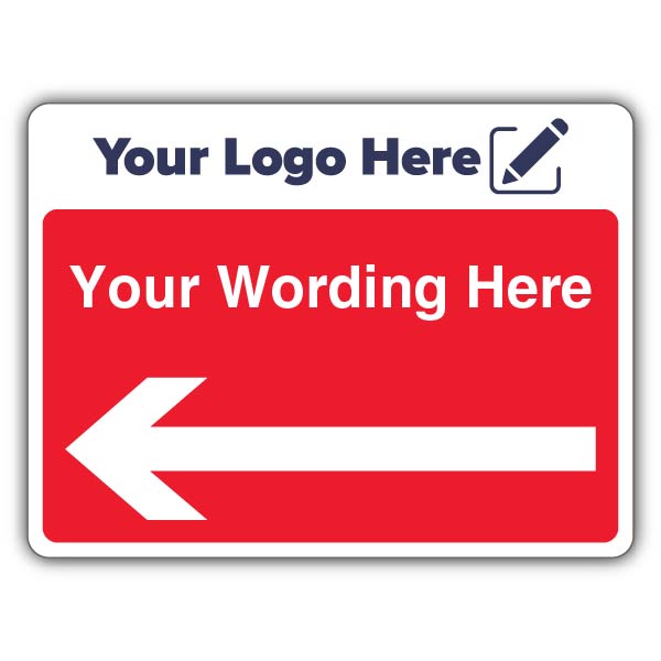 Custom Text Arrow Left Large Landscape – Add Your Logo