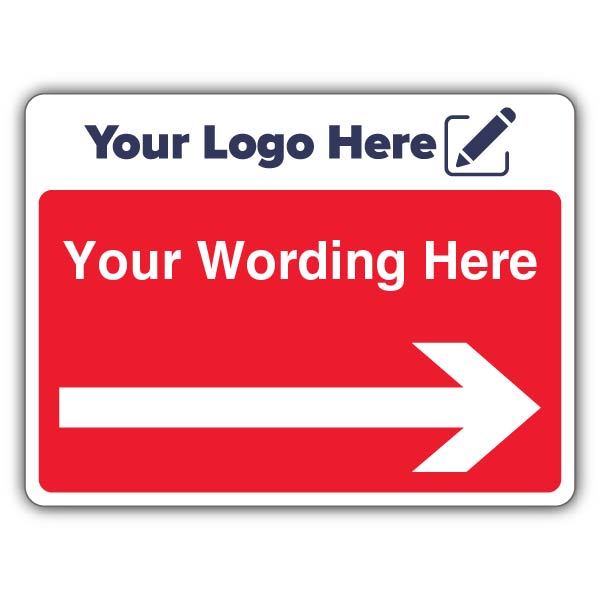 Custom Text Arrow Right Large Landscape – Add Your Logo