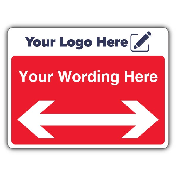 Custom Text Arrow Left/Right Large Landscape – Add Your Logo