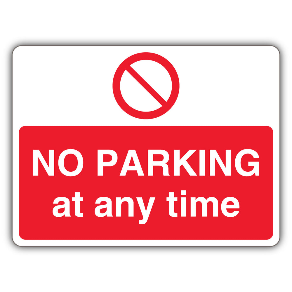 No Parking At Any Time – Prohibition Symbol – Landscape