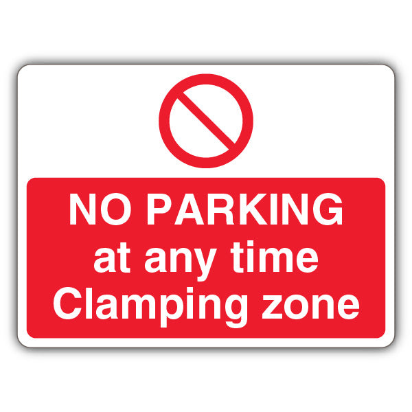 No Parking At Any Time Clamping Zone – Prohibitory Circle