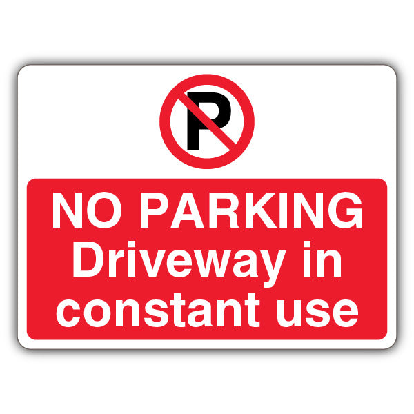 No Parking Driveway In Constant Use – Prohibition 'P' – Landscape