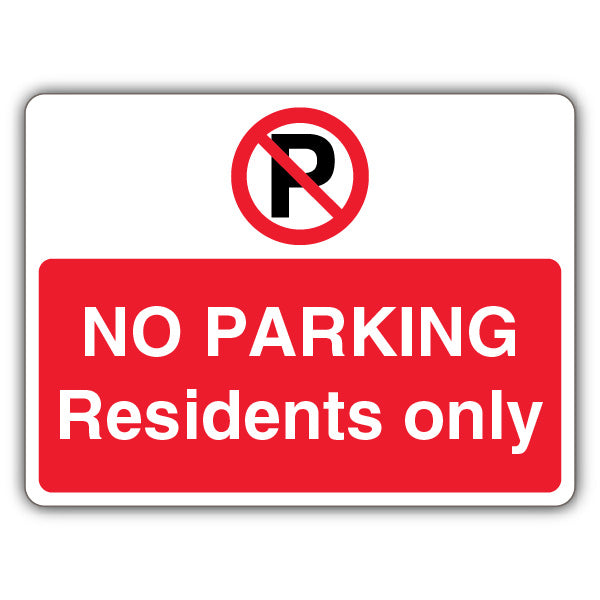 No Parking Residents Only – Prohibition 'P' – Landscape