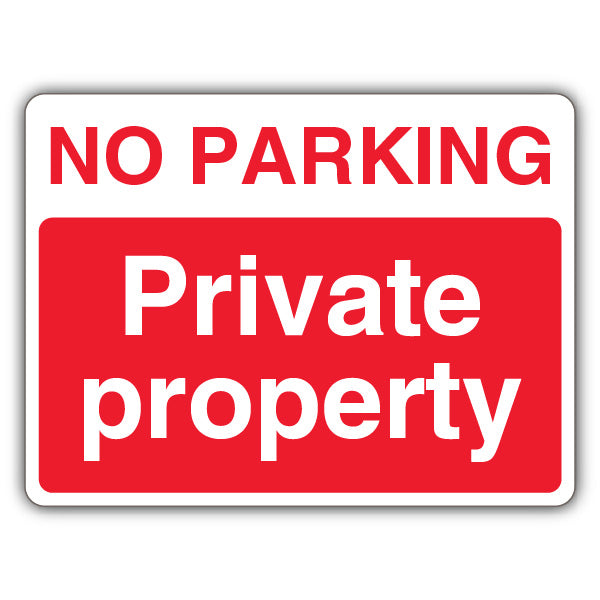 No Parking Private Property – Landscape – Red
