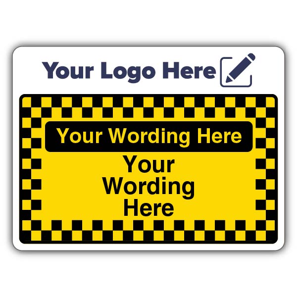 Yellow/Black Custom Text Large Landscape – Add Your Logo
