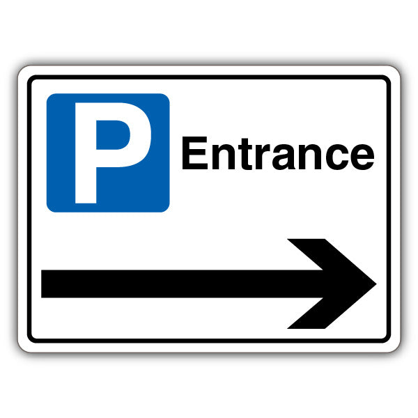 Entrance – Mandatory Blue Parking – Arrow Right