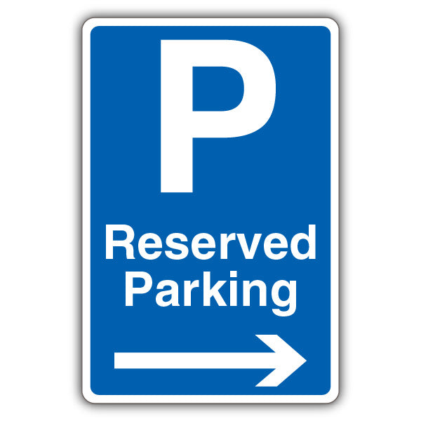 Reserved Parking – Blue Parking – Blue Arrow Right