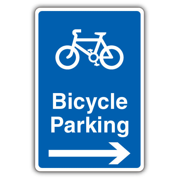 Bicycle Parking – Blue Arrow Right