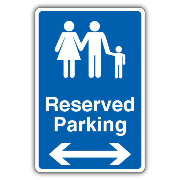 Reserved Parking – Family Parking – Blue Arrow Left/Right