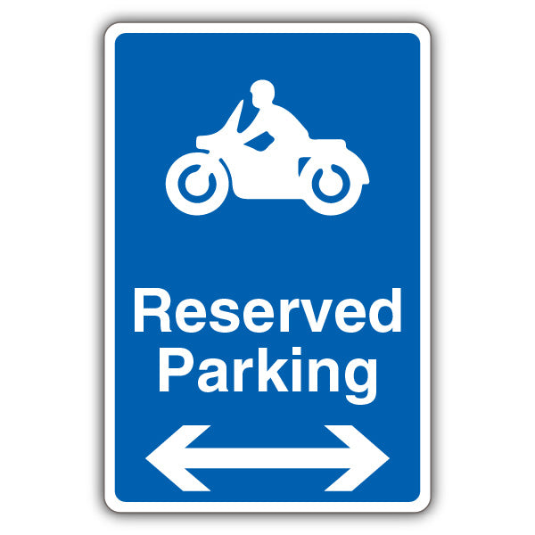 Reserved Parking – Motorcycle Parking – Blue Arrow Left/Right