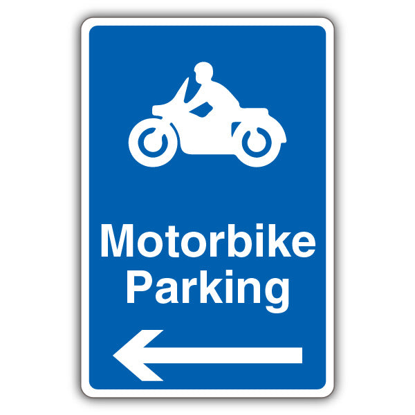 Motorbike Parking – Blue Arrow Left