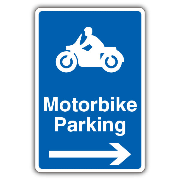 Motorbike Parking – Blue Arrow Right