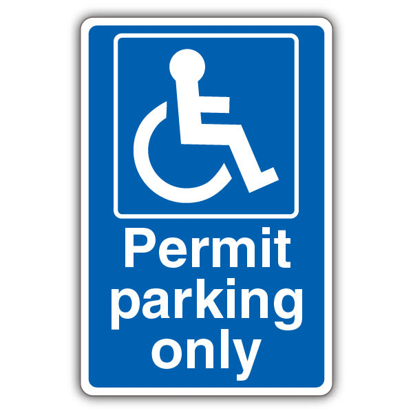 Permit Parking Only – Mandatory Disabled – Blue
