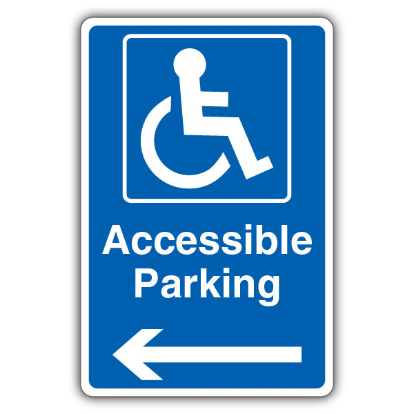 Accessible Parking – Blue Arrow Left