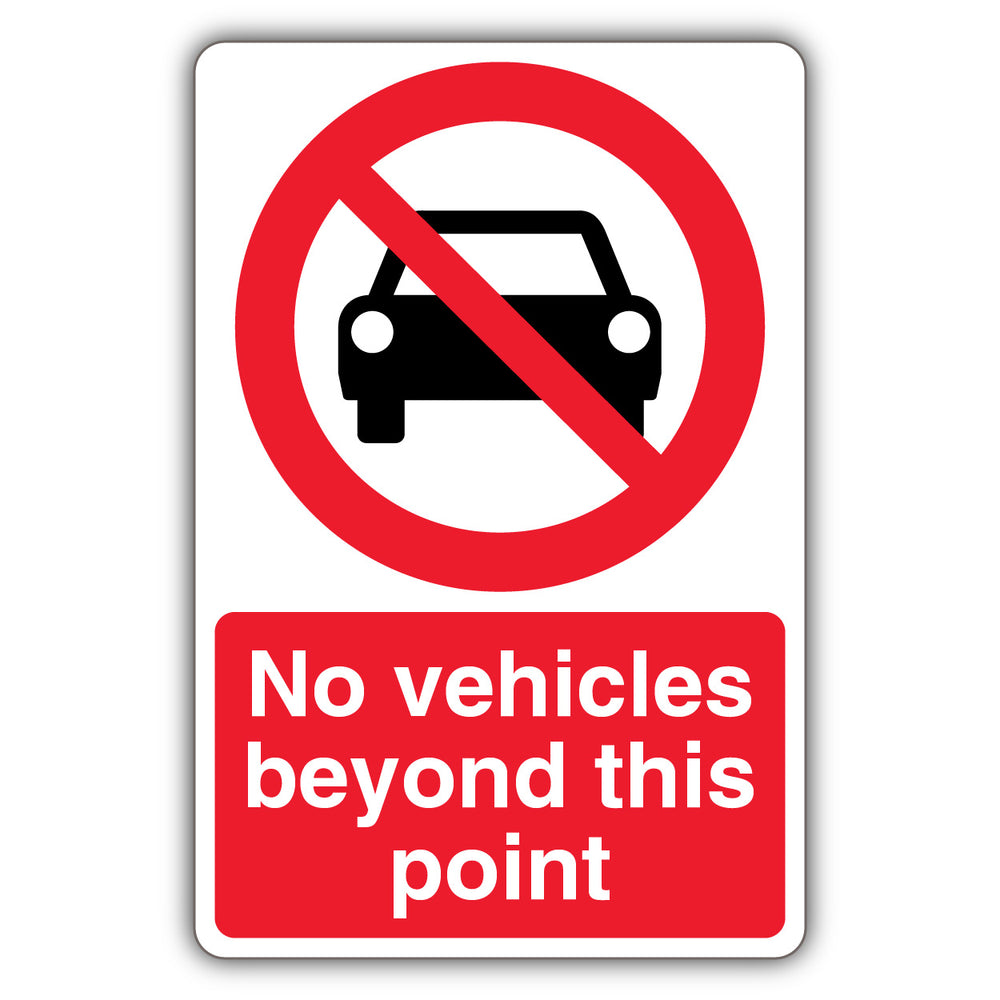 No Vehicles Beyond This Point – Prohibition Symbol With Car