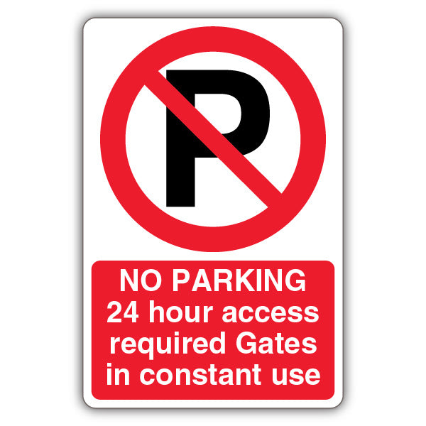 No Parking Gates In Constant Use – Prohibition 'P'