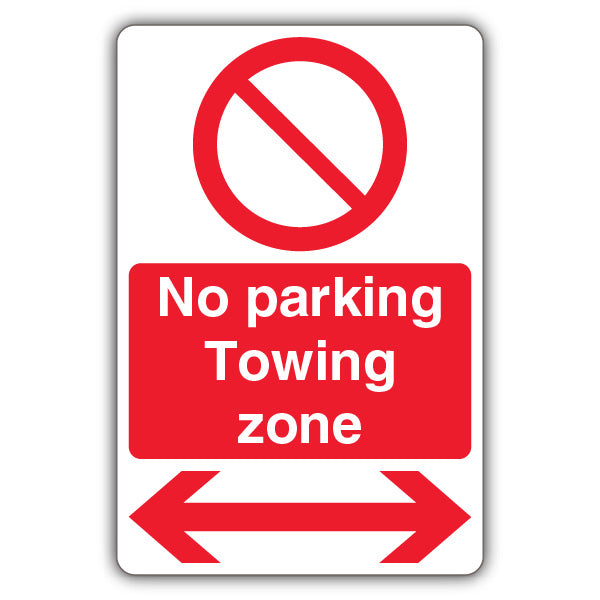 No Parking Towing Zone – Prohibitory Circle – Arrow Left/Right