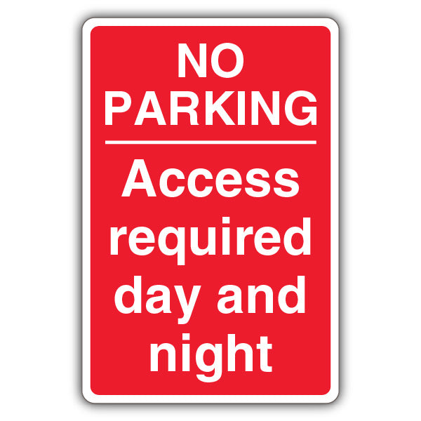 No Parking Access Required Day And Night – Red