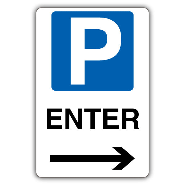 Enter – Mandatory Blue Parking – Arrow Right