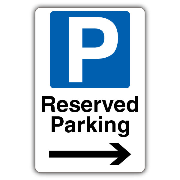 Reserved Parking – Blue Parking – Arrow Right
