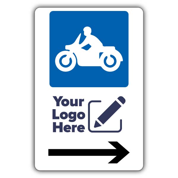 Large Motorbike Parking Icon Arrow Right – Large Add Your Logo