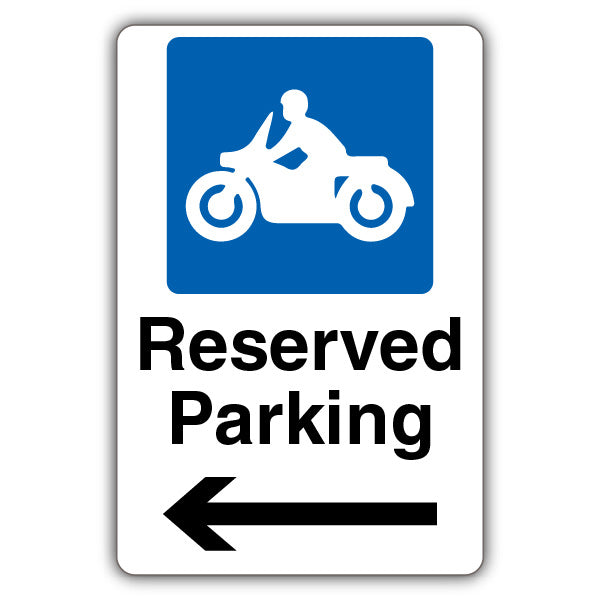 Reserved Parking – Motorcycle Parking – Arrow Left