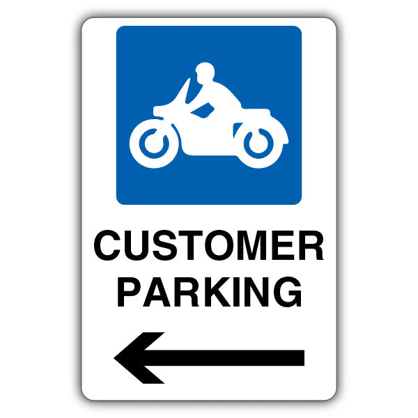 Customer Parking – Mandatory Motorcycle Parking – Arrow Left
