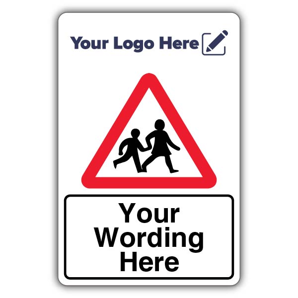 Children Crossing Custom Text – Add Your Logo