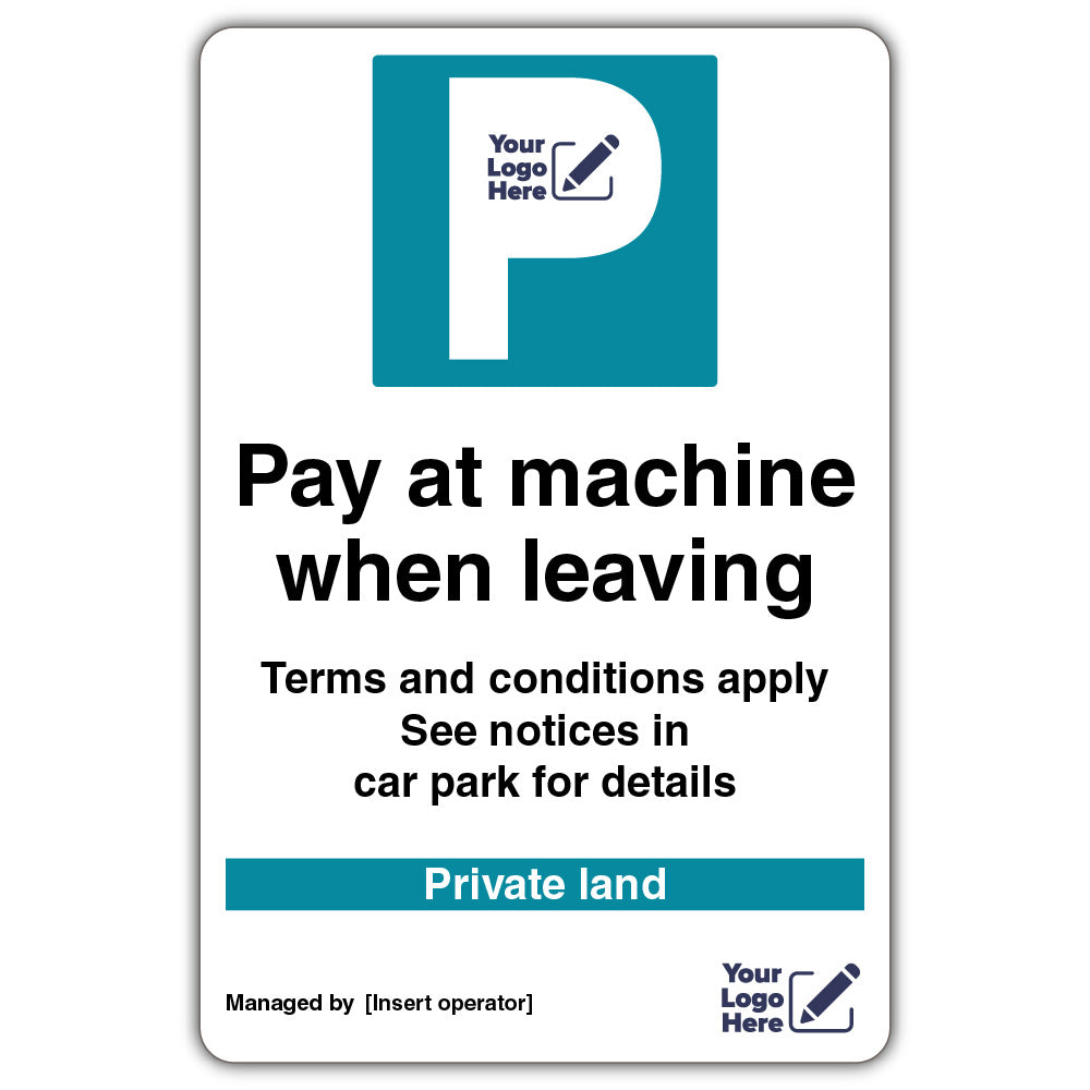 Pay at Machine When Leaving – Portrait Bold