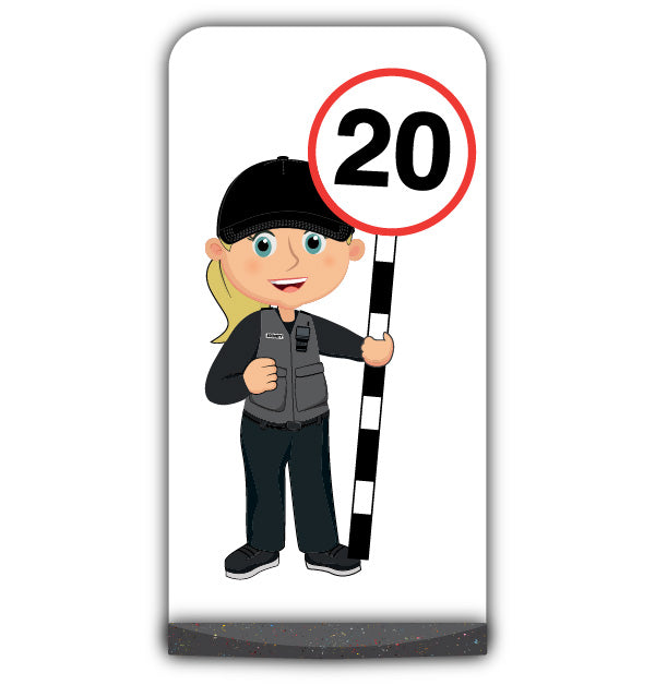 Security Guard Flat Panel Pavement Sign – Grace – 20 mph