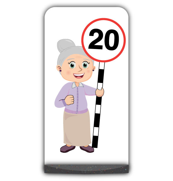 Senior Citizen Flat Panel Pavement Sign – Joan – 20 mph