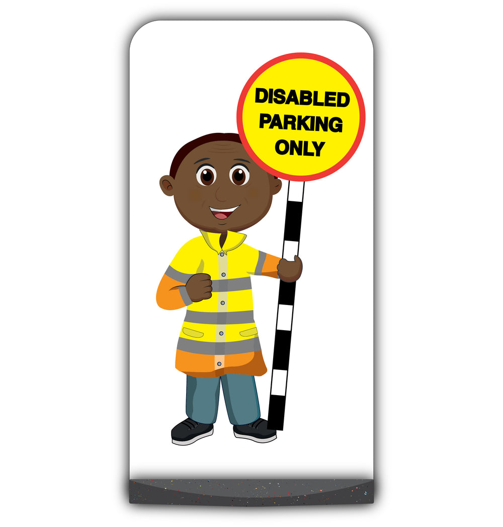Lollipop Person Flat Panel Pavement Sign – Omari – Disabled Parking Only
