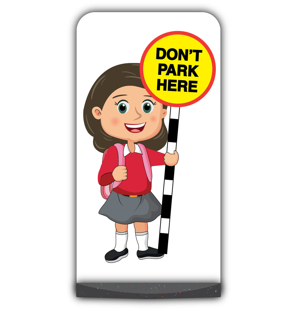 School Kid Flat Panel Pavement Sign – Mollie – Don’t Park Here – Red Uniform
